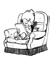 A coloring page of boule et bill